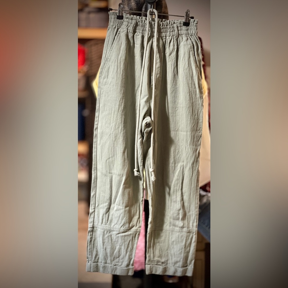 Casual Light Gray Drawstring Pants